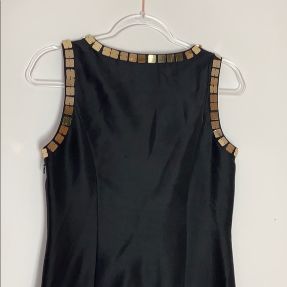 Tory Burch black silk gold sequins shift dress 2 - Picture 4 of 8